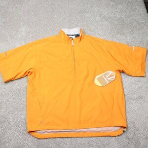 Sunice Golf Jacket NWT Mens Large Orange Lucknow 1/2 Zip Windshirt Short Sleeve